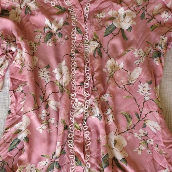 Miss June Boho Floral Mini Dress Fairycore Lace Trim Cottagecore Romantic - Picture 4 of 7